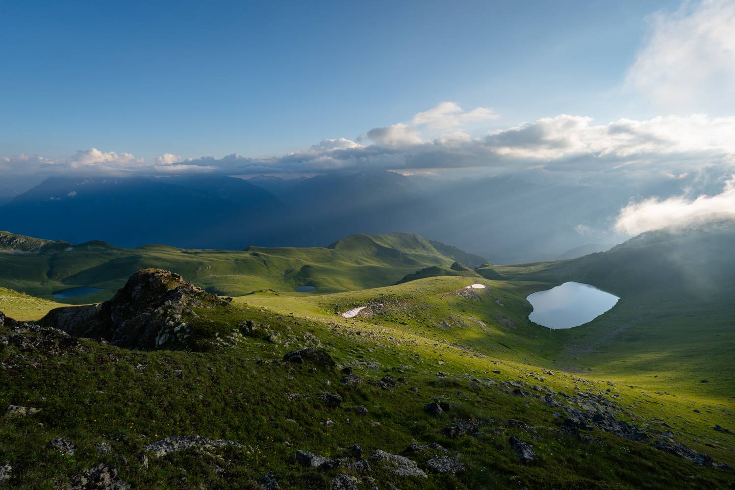 карачаево черкесия, кчр, горы, архыз, озеро, вечер, абиширо ахуба, озеро, Шишкалов Константин