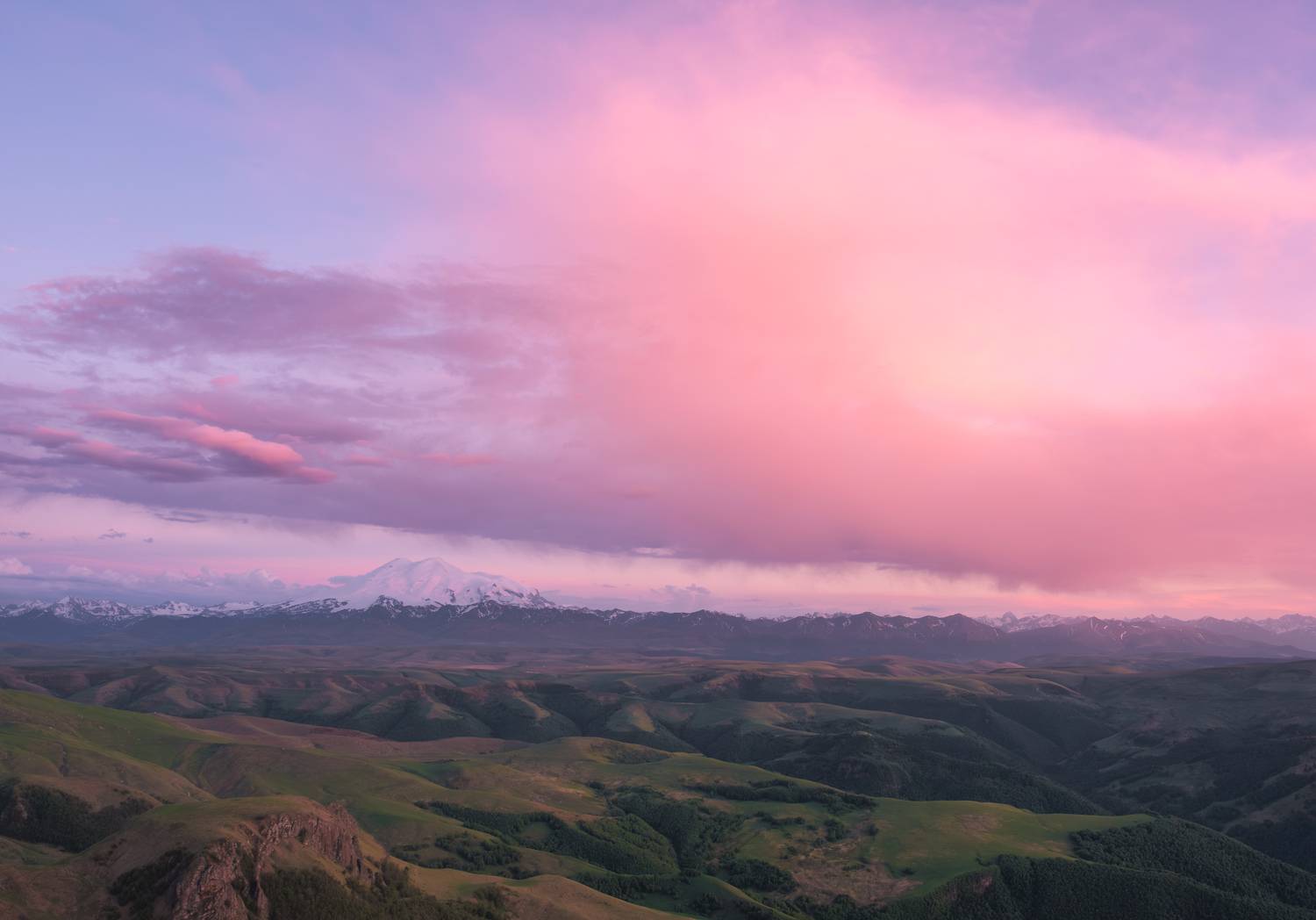 эльбрус, кавказ, горы, закат, облака, Леонтьев Константин
