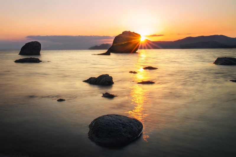 Крым, Закат, Море, Пейзаж Закат на Меганоме фото превью