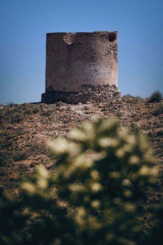 Ruined drum of a windmill tower