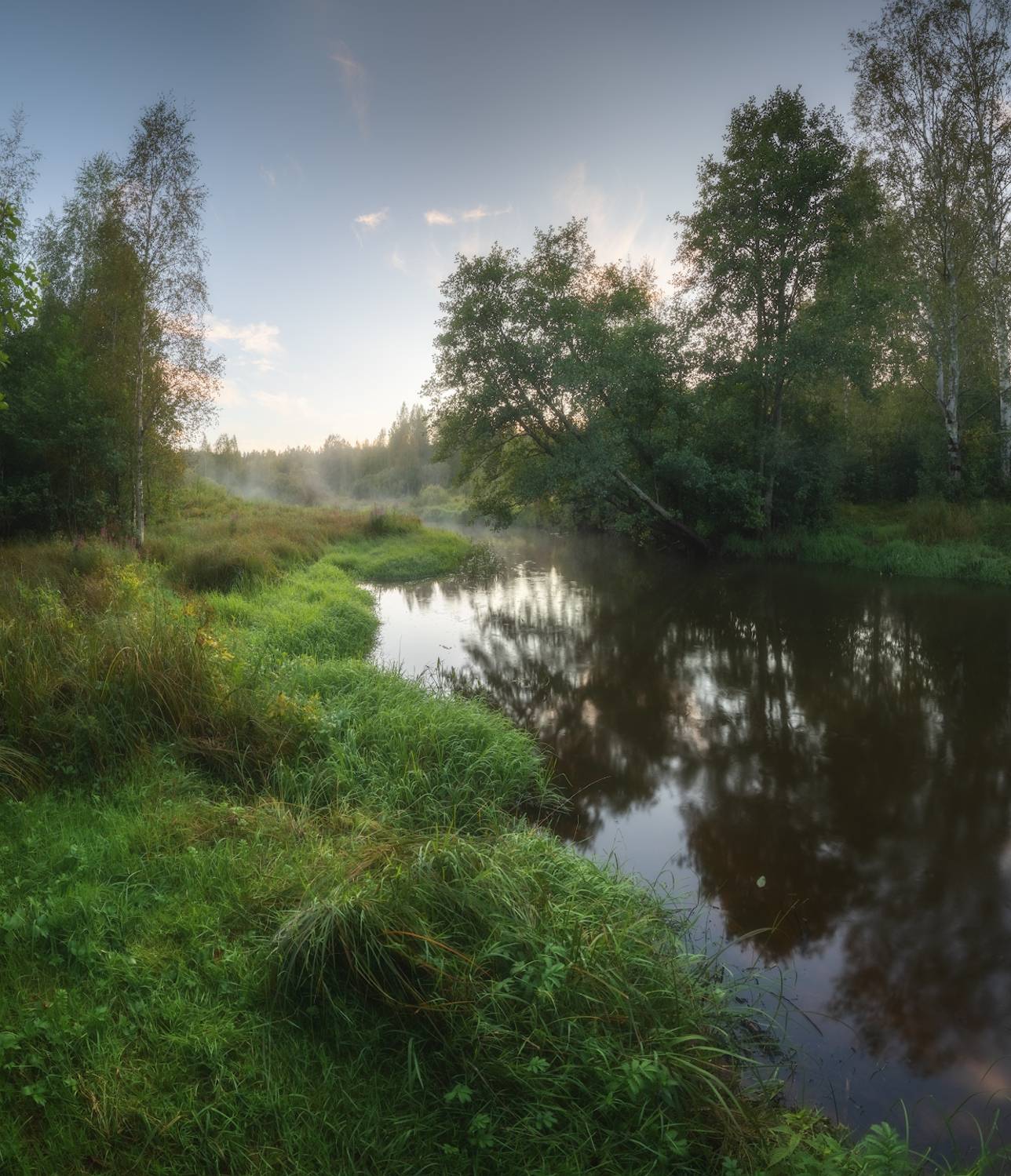 закат, речка, ленобласть, лес, лето, Марголин Алексей