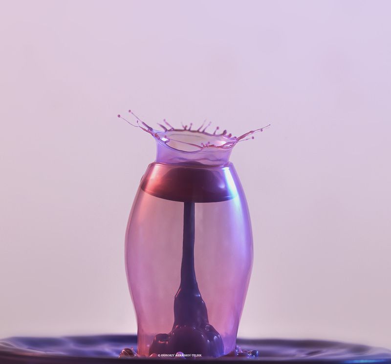 macro, liquid, colourmilk, colour, pink, drops,  Drops  фото превью