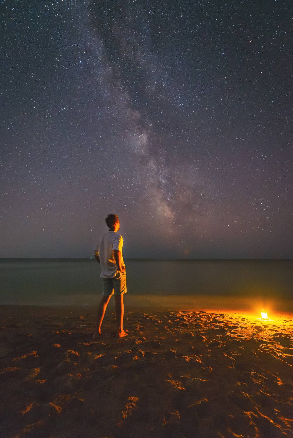 ночь, млечный путь, автопортрет, Petrov Viktor