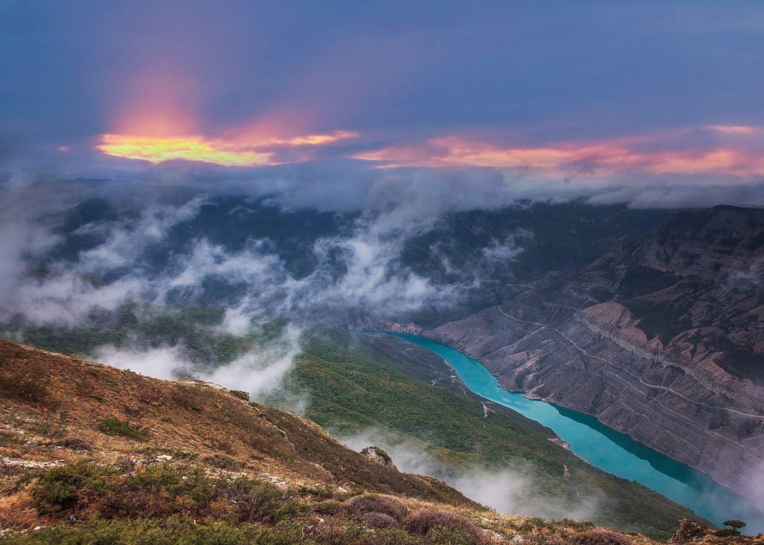 сулакский каньон,сулак,горы,дагестан,туман,, Magov Marat