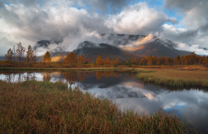 пейзаж, хибины,кольский,север,россия,рассвет,утро,отражение,кировск  фото превью