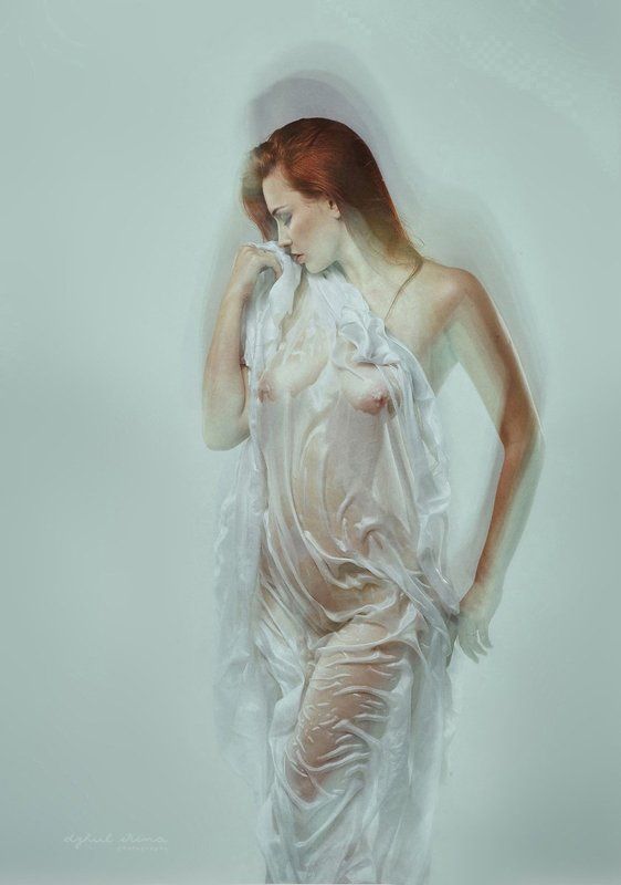 Dzhul irina, Girl, Irinadzhul, Nude, People, Portrait, Red, Wet, White *** фото превью