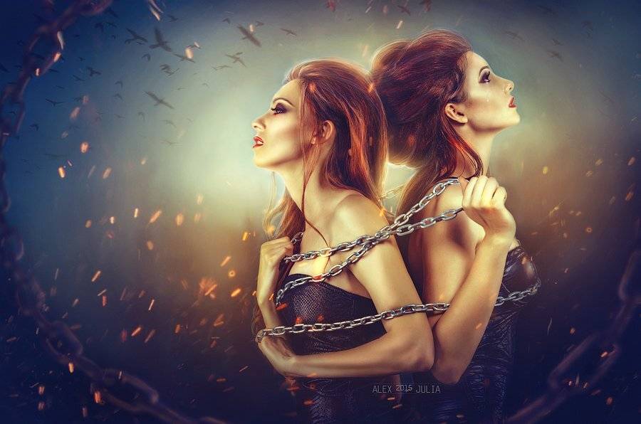  red two beautiful studio model art crows sexy witch flame photoart juliahappy, Юлия Лебедева