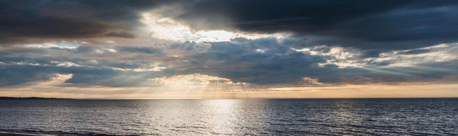 Естественный свет, Закат, Залив, Панорама, Солнце, Сосновый Бор, Финский залив, Борис Раба