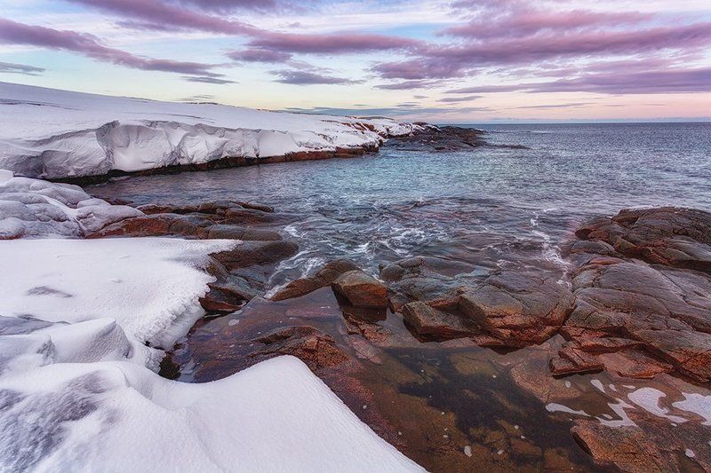 Рассвет на морем Баренца фото превью