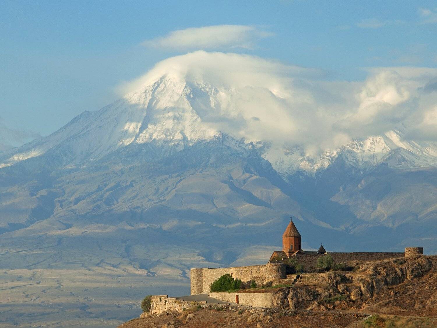пейзаж, природа, путешествие, горы, архитектура, хор вирап, арарат, армения, турция, утро, вершина, облако, монастырь,, Сергей Козлов