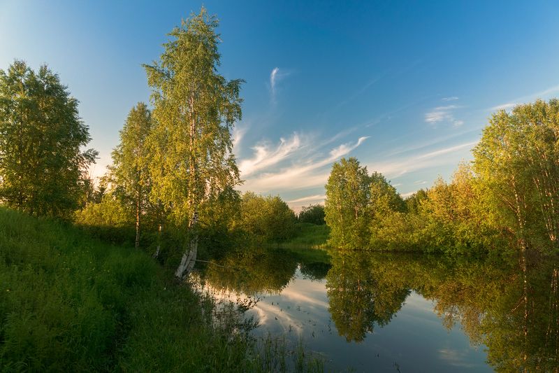 Загородный вечер фото превью
