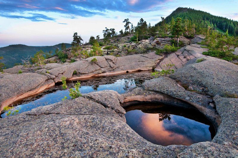 Казахстан. Каркаралинск. горы. пейзаж. озеро. Озера Каркаралинска. фото превью