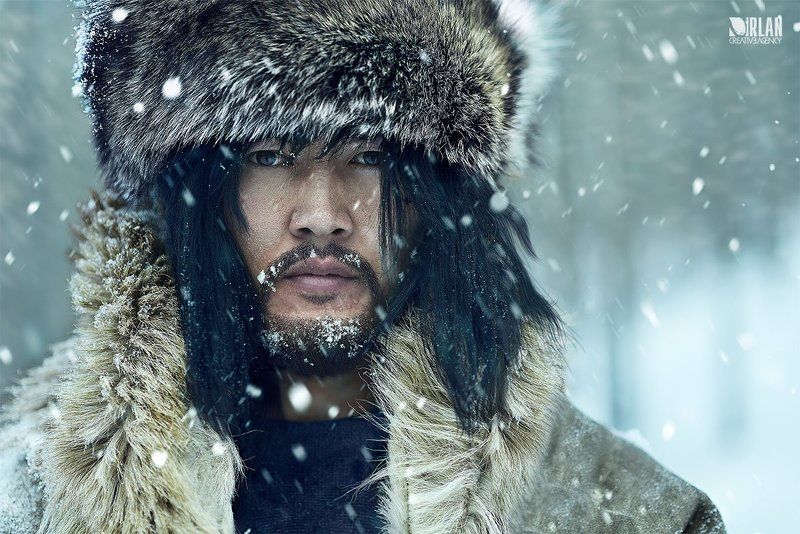 Actor, Battur, Cold, Fur, Man, Mongolia, Mongolian, Portrait, Snow, Winter at forest фото превью