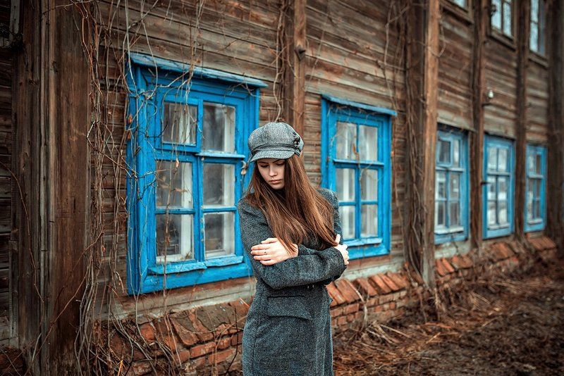 Old house, Весна, Девушка, Провинция, Старый дом provincial фото превью