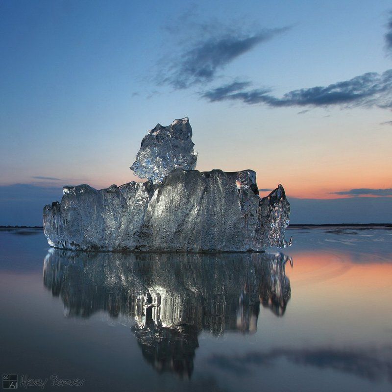 Амур, ледоход, лед, хрусталь, закат Хрустальная регата фото превью