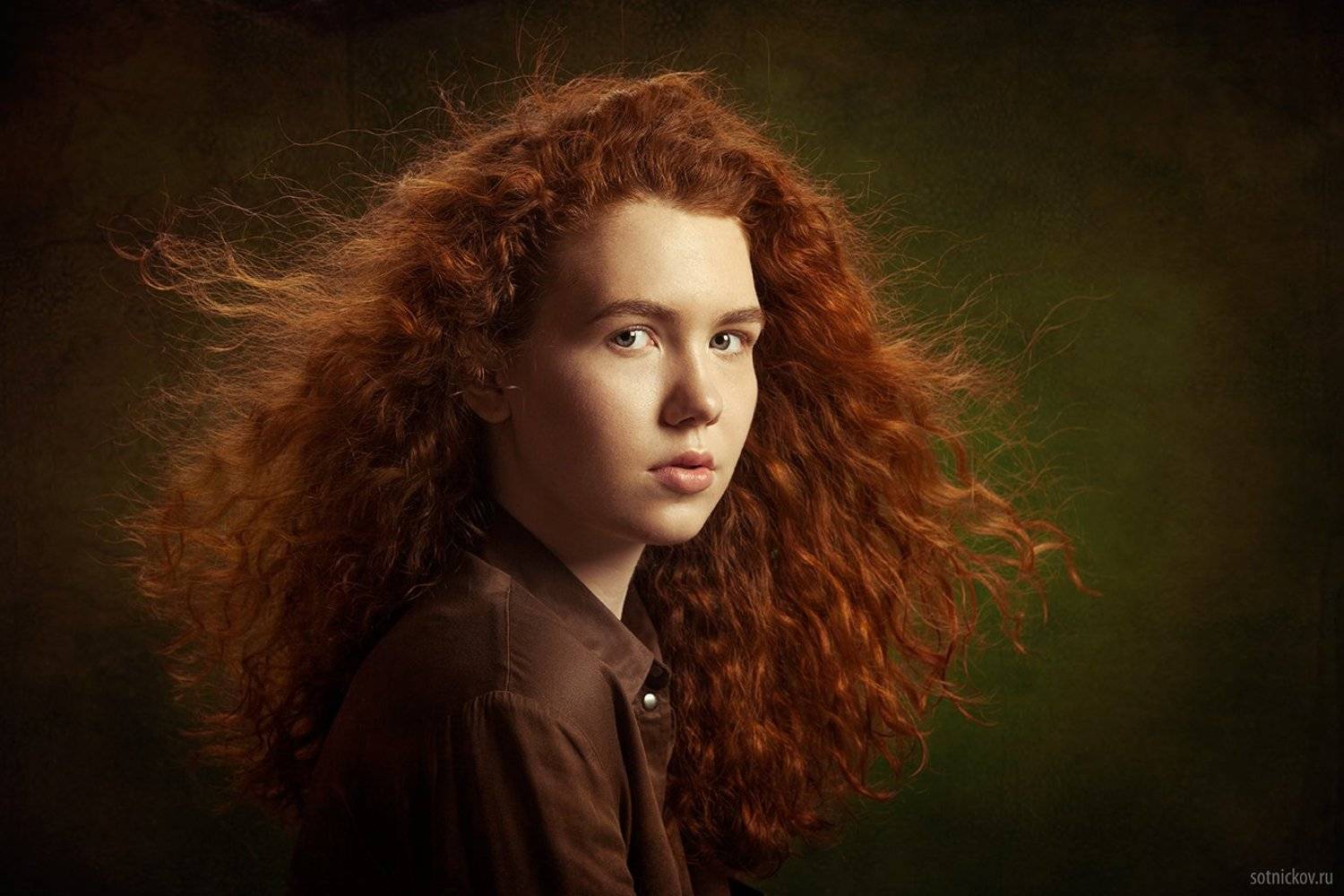 Девушка, Крупно, Портерт, Рыжая, Студия, Сотников Иван