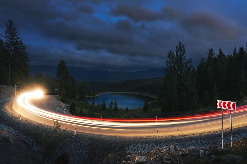 Ночной вираж…  Night turn… фото превью