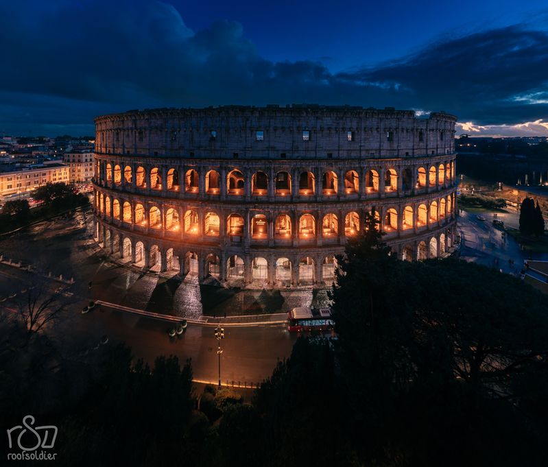 rome, italy, architecture, urban, roof, urbex, city, cityscape, night Omnes viae Romam ducunt фото превью