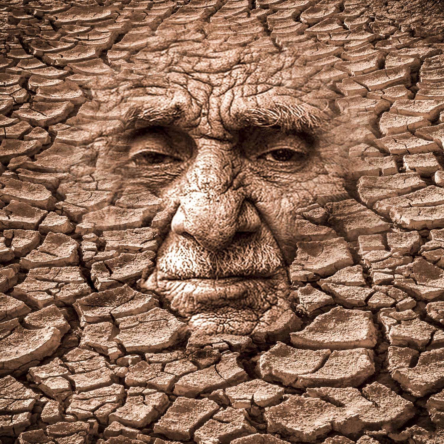 арал , пустыня , такыр , старик, сюрреализм , двойная экспозия,  SaidArt