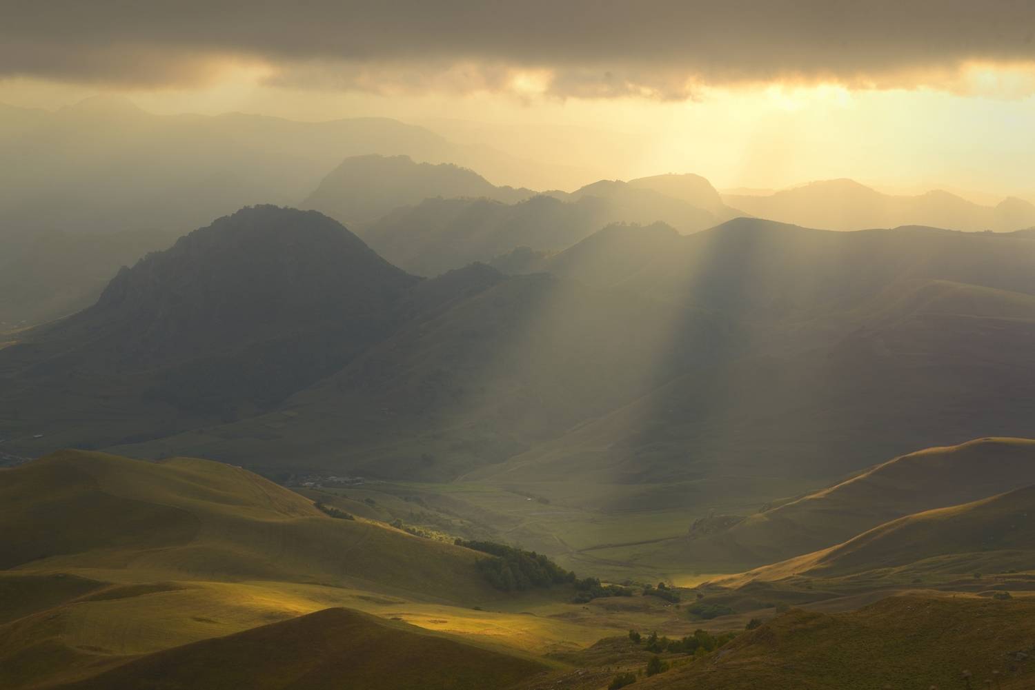 горы осень кавказ закат, Александр Жарников
