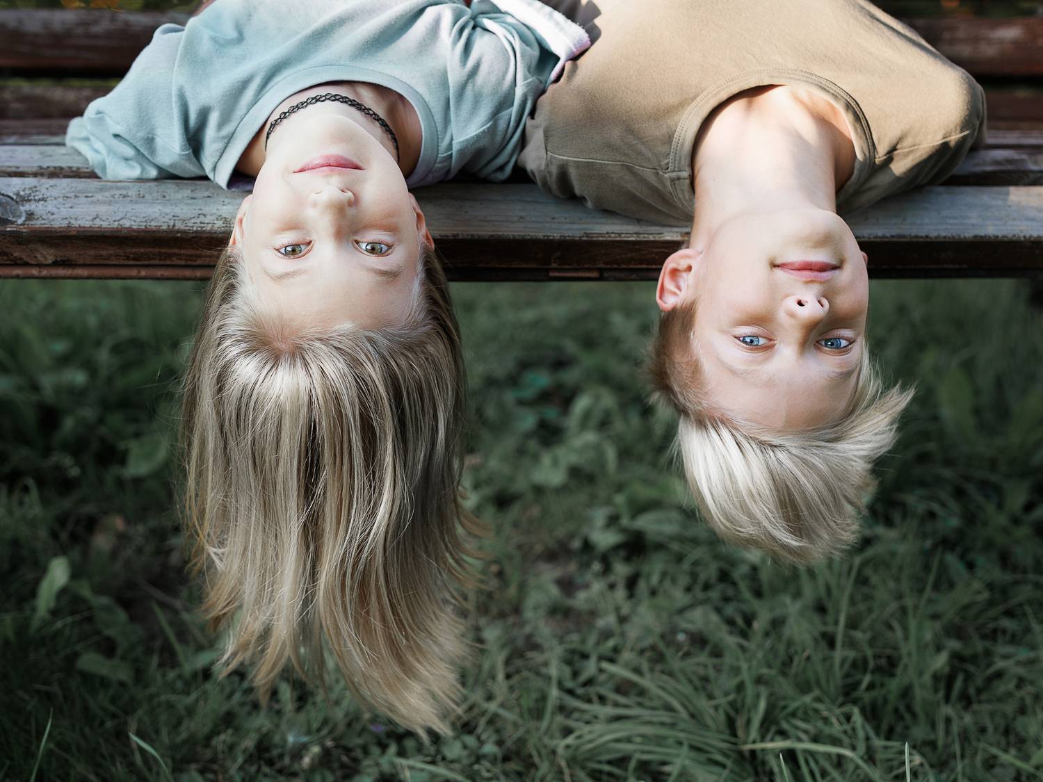 близнецы, лица, портрет, цвет, печать, дача, блондин, качели,, Ведмеденко Оксана