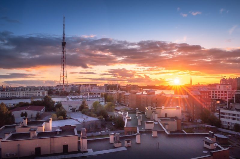 город закат вечер рассвет утро …out the window… фото превью