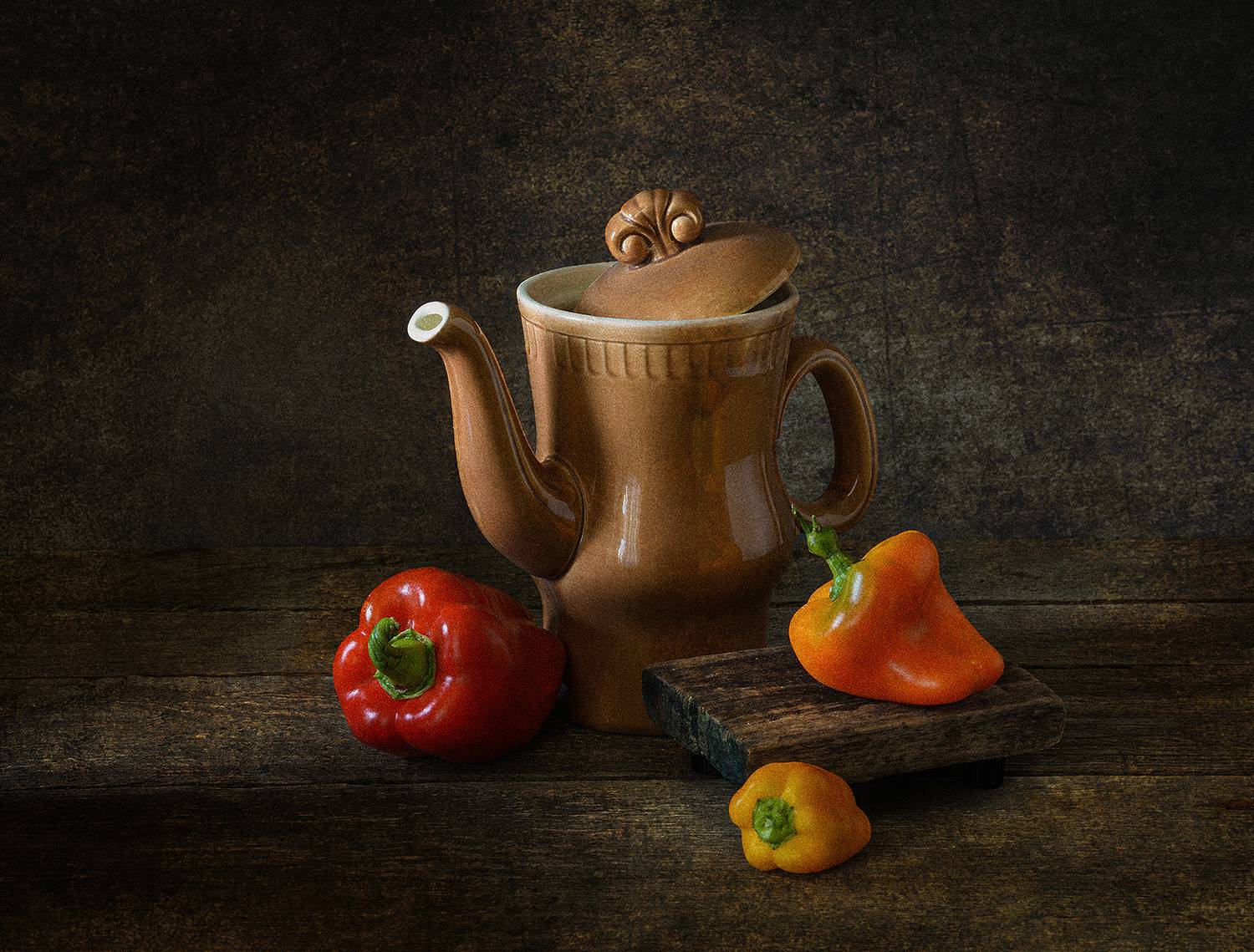 перцы, чайник, керамика, Алексей Бычков
