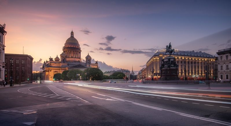 исаакиевский собор, закат, рассвет, санкт-петербург Вечер у Исаакия. фото превью