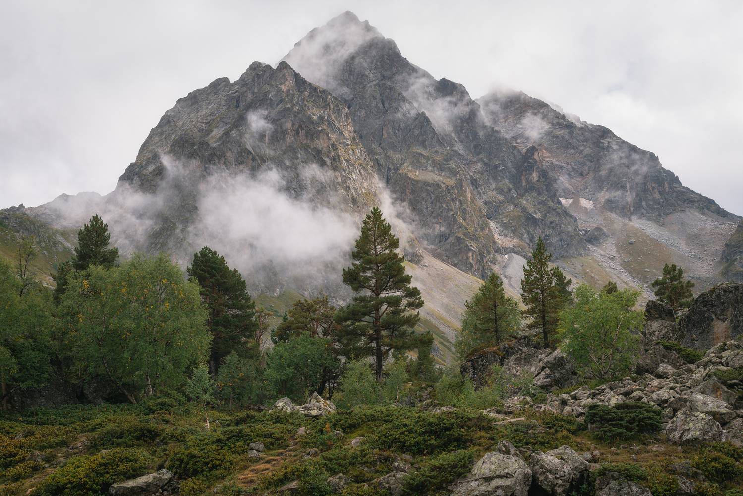 кавказ, горы, облака, архыз, осень, Petrov Viktor