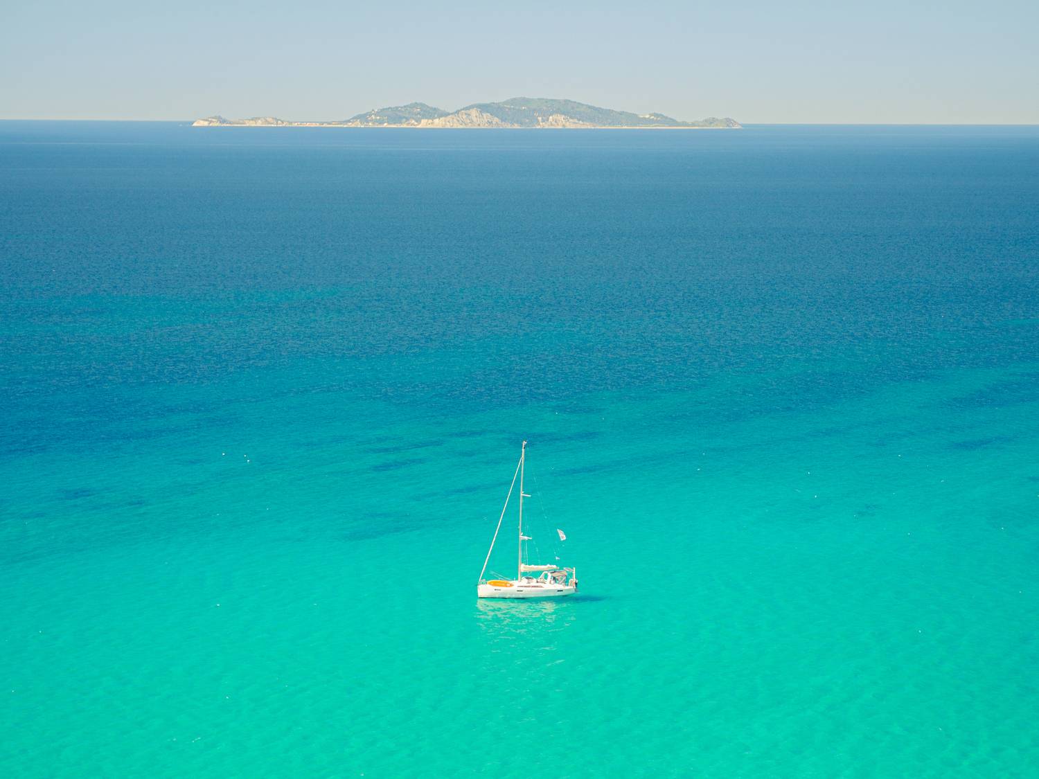 sea,yacht,simple,minimalism,greece,corfu,summer,sunny, Slavom&iacute;r Gajdo&scaron;