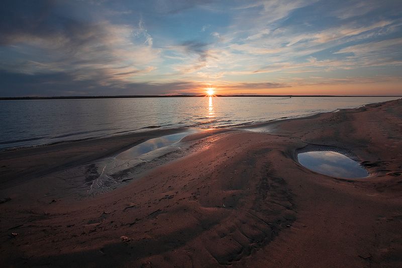 якутия, река лена, закат. Ленскими вечерами. фото превью