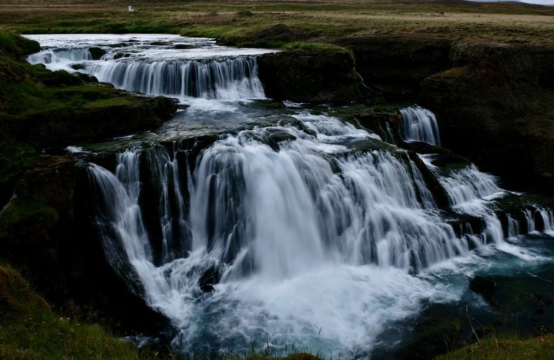 Landscapes, Iceland, Waterfall, Autumn, Long exposure,  Осенний водопад фото превью