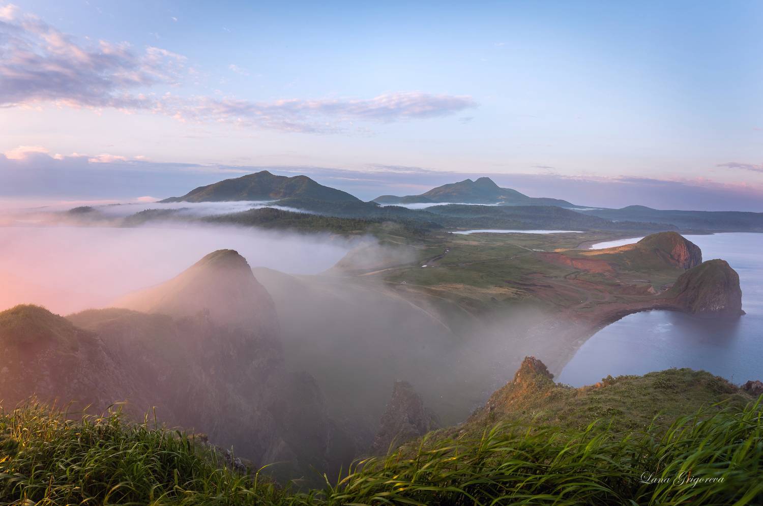 курилы, пейзаж, рассвет, утро, горы, туман, Григорьева Лана