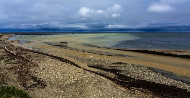 река, остров беринга, океан, вода Река Буян на острове Беринга фото превью