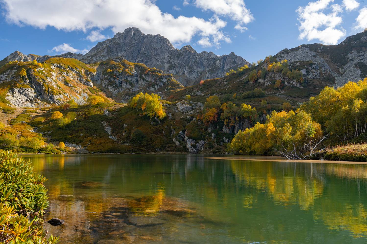 карачаево черкесия, кчр, горы, озеро, вечер, мамхурц, осень, Шишкалов Константин