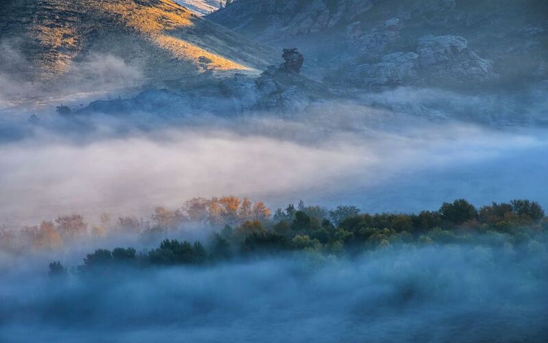 горы кент  каркаралинск Туманное утро в горах фото превью