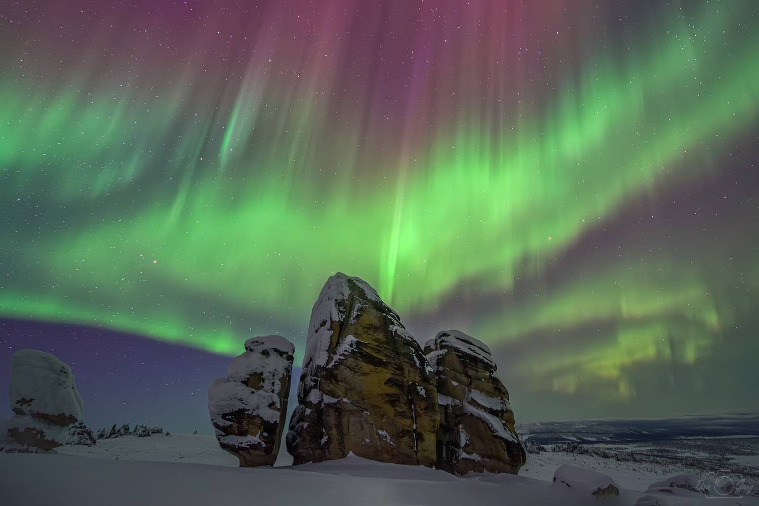 якутия, улахан-сис, аврора, полярное сияние, гранитные города, Григорашев Денис