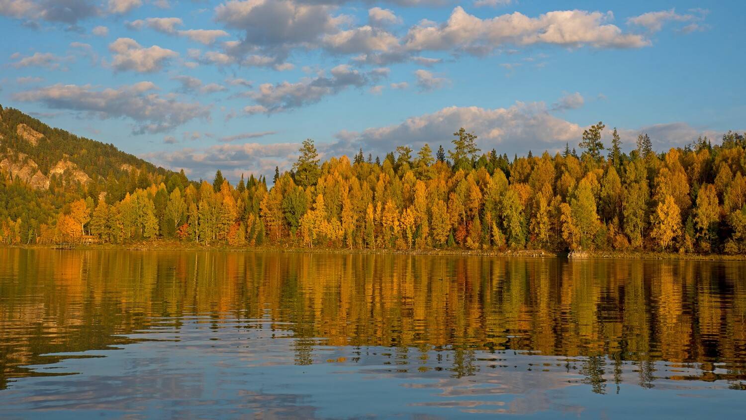 бирюса, залив, осень, краски, Юрий Мальцев