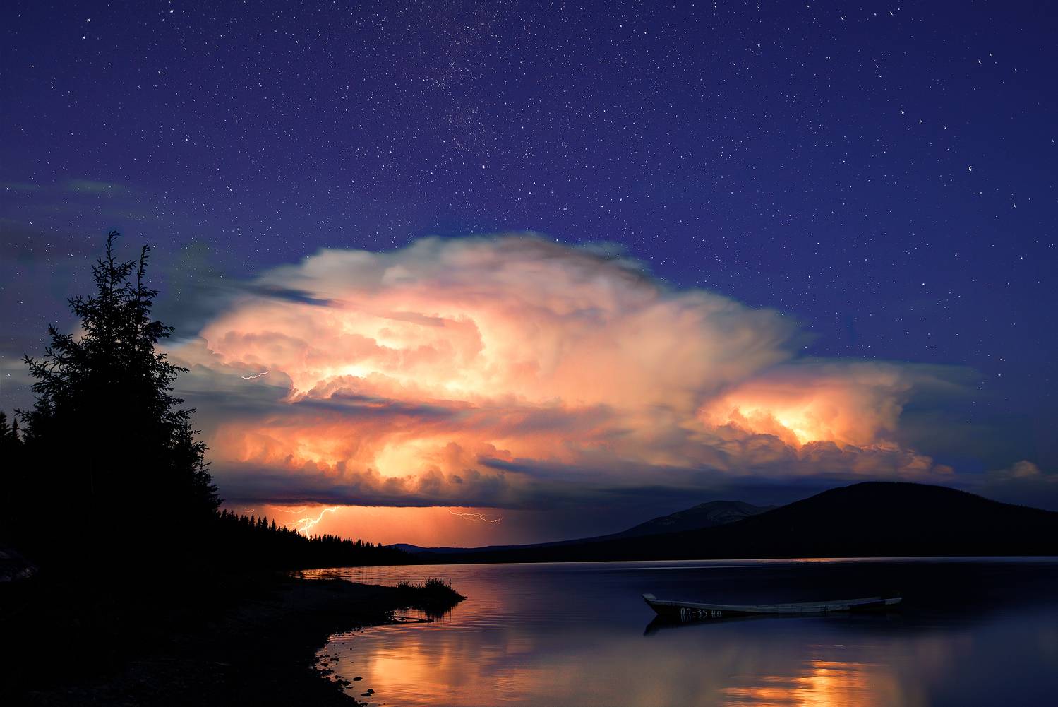 Урал, Зюраткуль, гроза, лодка, непогода, Кочкин Владимир