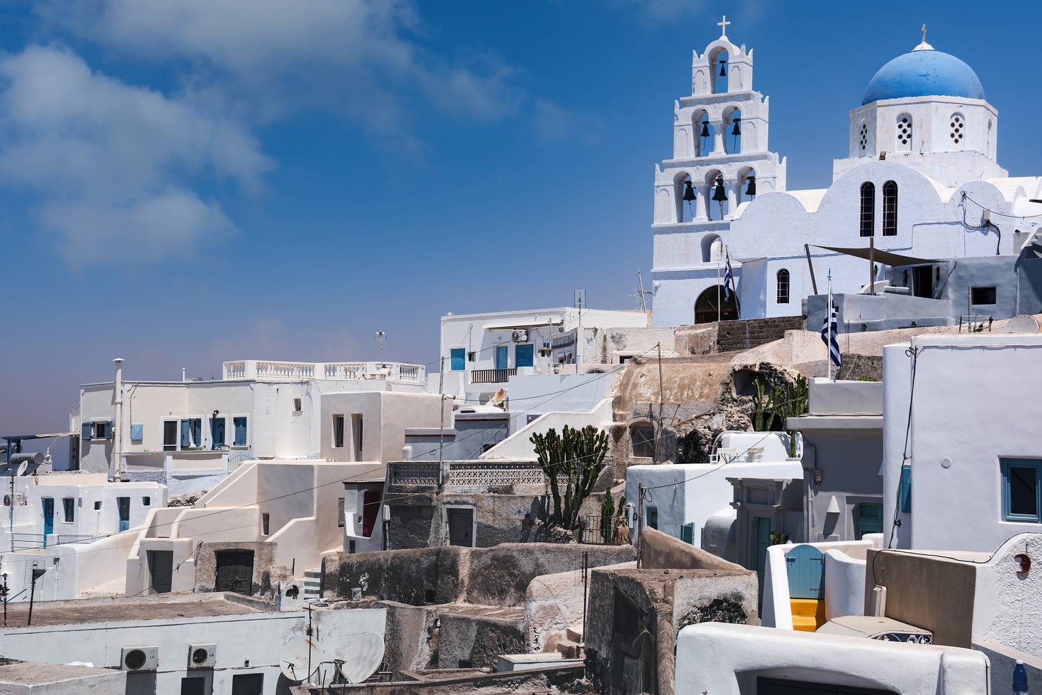 #Town #Roof #Evening #Dusk #Mountain Village #Church #Pyrgos #Santorini #Thira, Shpek Andrey