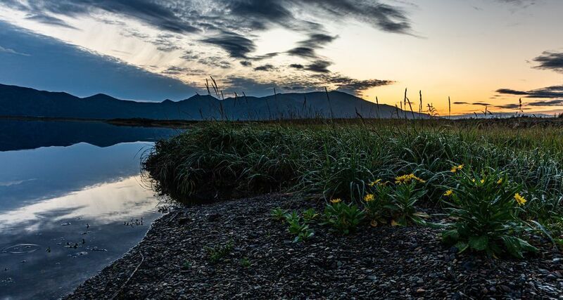 Вечер, Река, Озеро, Залив, Колыма, Вода, Осень Тихий вечер у залива фото превью