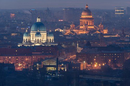 Вечерний Петербург. Исаакиевский и Троицкий соборы