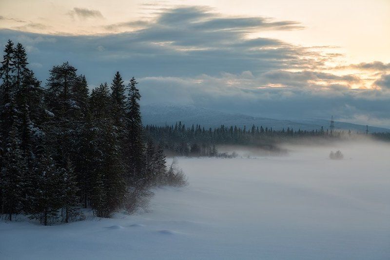 Зимний туман фото превью