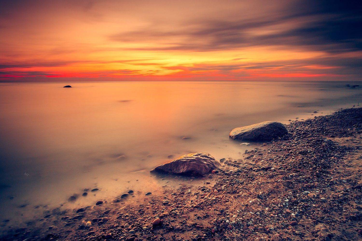 Colors, Landscape, Lithuania, Long exposure, Stones, Sunset, Руслан Болгов (Axe)