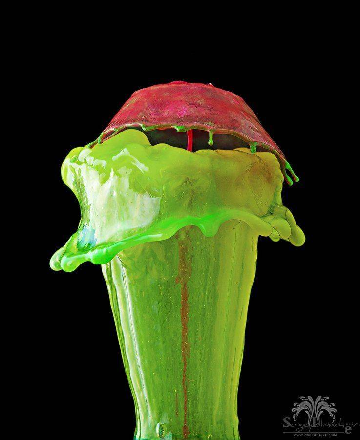 Арт, Вода, Всплеск, Жидкость, Зеленый, Капли, Красный, Макро, Сергей толмачев, Сергей Толмачев