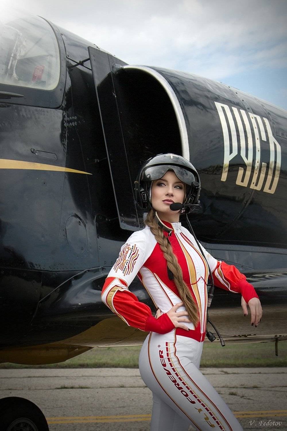 Блондинка, Девушка, Пилот, Самолёт, Федотов Вадим(Vadius)