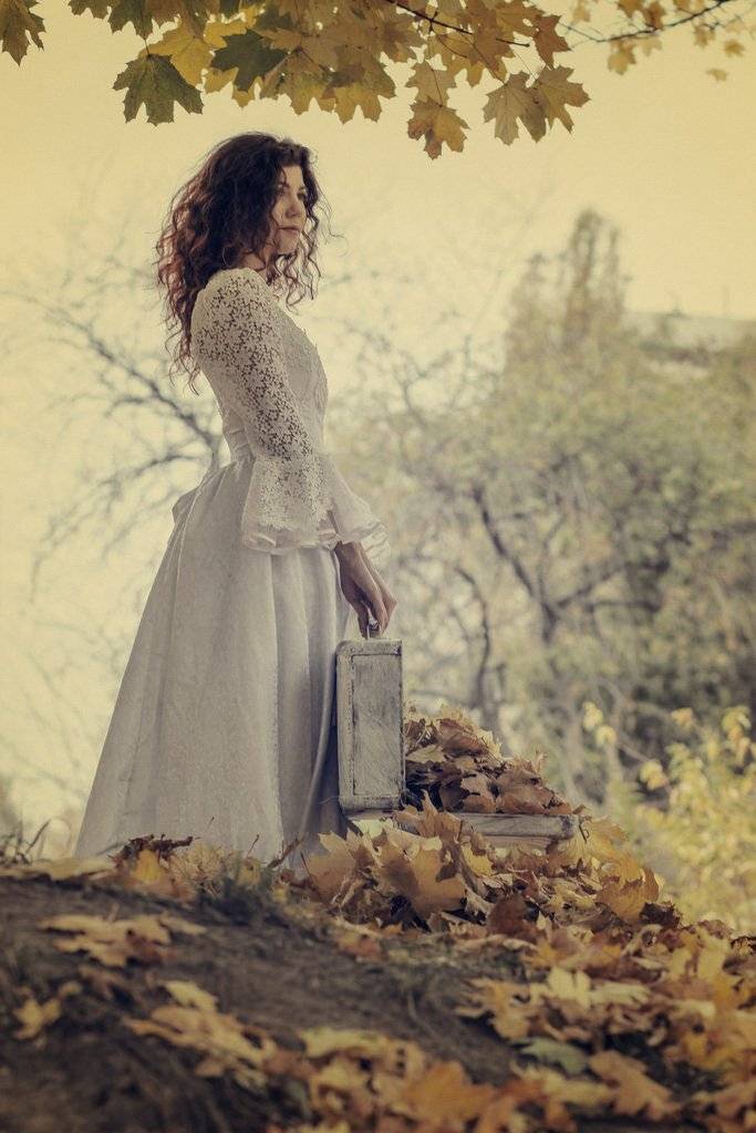 девушка, осень, портрет, valeko