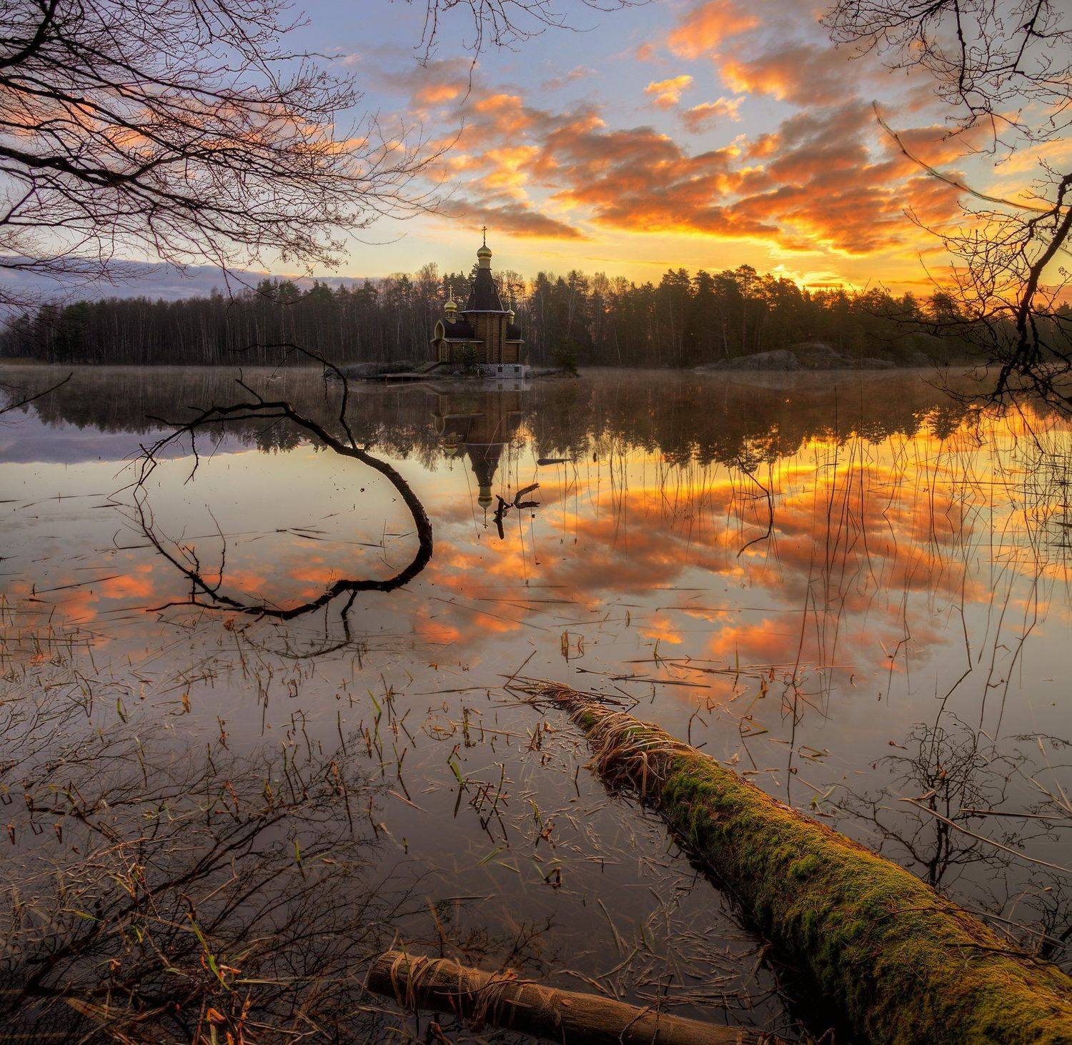Апрель, Вуокса, Пейзаж, Эдуард Гордеев