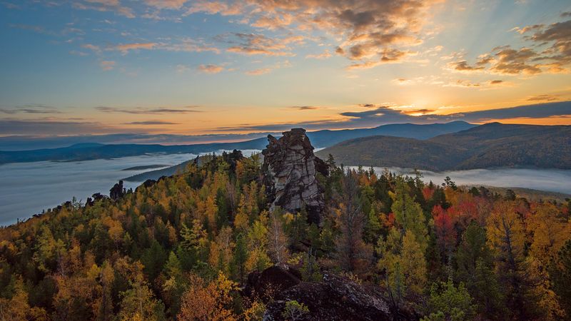 кутурчинское, белогорье, горы, саяны, утро,  скалы, осень В ожидании солнца фото превью