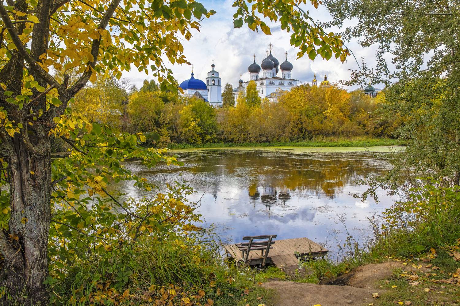 Киров, Трифонов монастырь, Ежовское озеро, осень, галина новинская